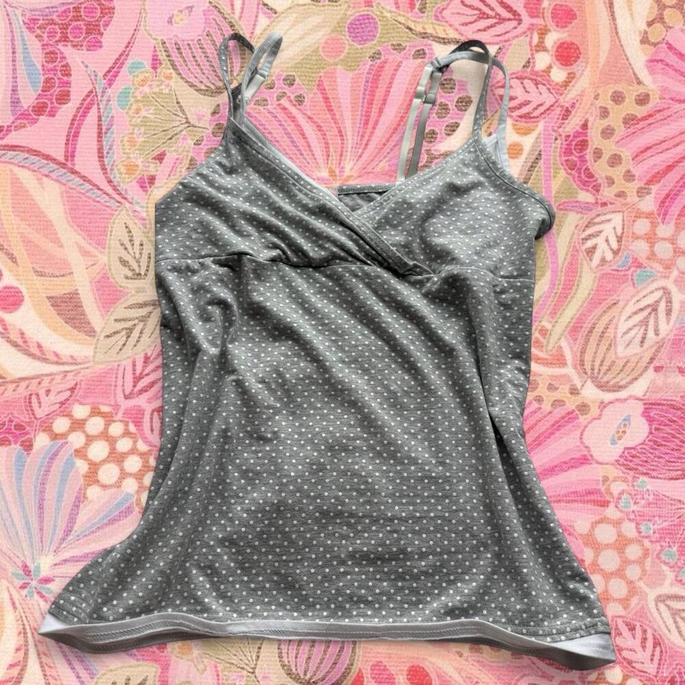 Vintage gray and white polkadot